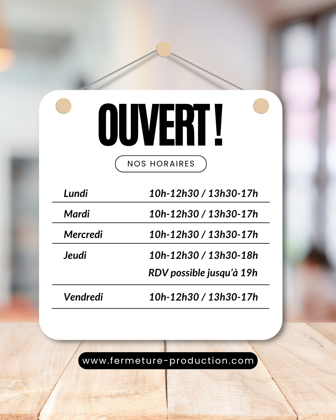 NOUVEAUX HORAIRES